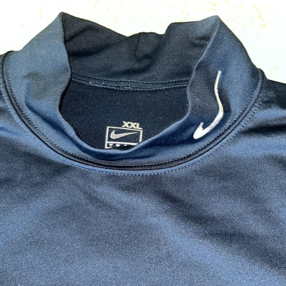 Blue Nike Pro Compression Stretch Gym work out t shirt-XXL mock turtle LS - Picture 3 of 5